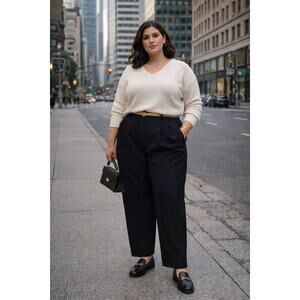 Briggs New York Womens Black Pants Size 18 Plus Size Career Minimalist Preppy